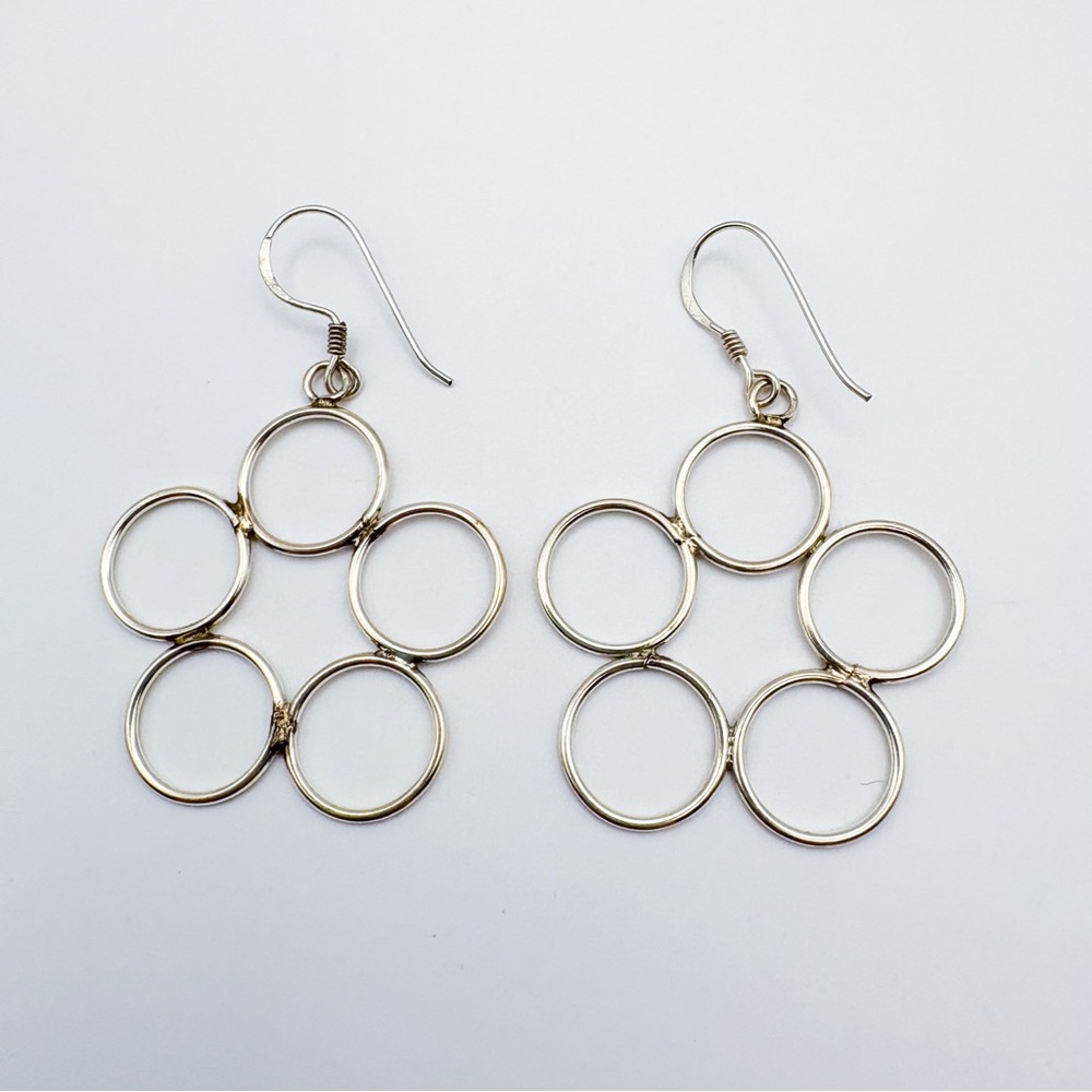 Daisy Earrings Artisan Made With Sterling 925 Silver, Stamped And Tested